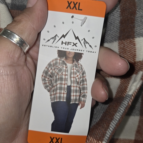 New Gray and Brown Plaid Button-Up Shirt. New With Tags - Picture 4 of 4